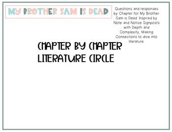 Preview of My Brother Sam is Dead Literature Companion-Digital or Printable