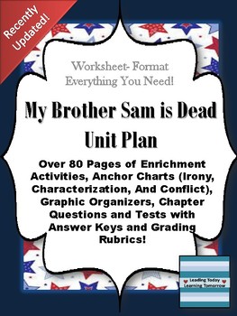 Preview of My Brother Sam is Dead Unit Plan- EVERYTHING you need!