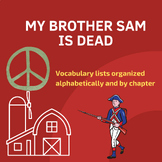 My Brother Sam is Dead Vocabulary List