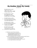 My Brother Stole My Candy Poem Poetry Third 3rd Grade STAA