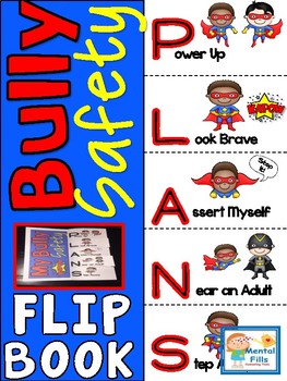 Preview of My Bully Safety Plan Flip Book  - Boy Superheros