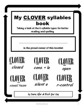Preview of My CLOVER syllable book