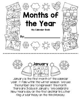 My Calendar Book - Months of the Year