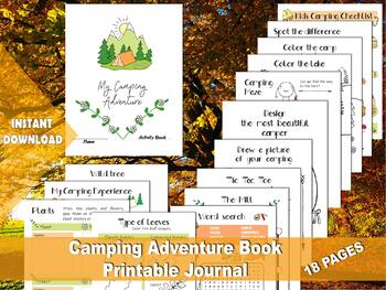 Preview of My Camping Adventure Book, Activity Worksheets for Camp, Educational material