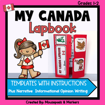 Preview of My Canada LapBook Interactive Notebook With Writing Worksheets