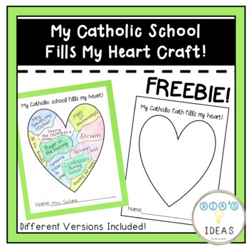 Preview of My Catholic School Fills My Heart Craft | My Catholic Faith Fills My Heart