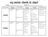 My Center Check-In Chart