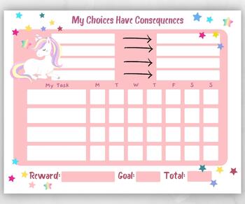 Preview of My Choices have Consequences and Rewards - Pink Unicorn Theme