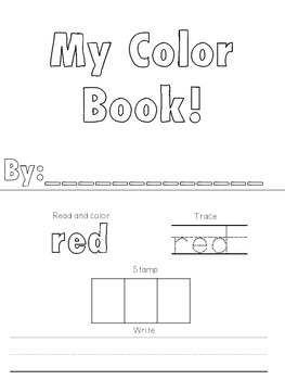 My Color Books Learning Printables