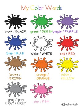 My Color Word Chart by Mollie Stokely | TPT