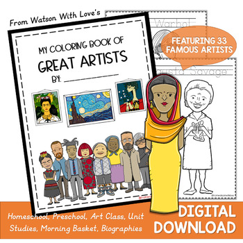 Preview of My Coloring Book of Great Artists | Preschool Primer