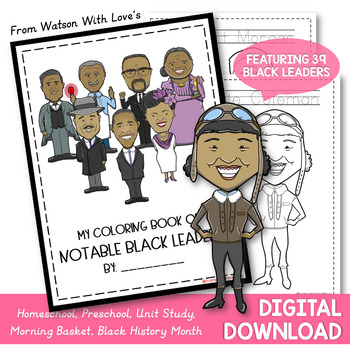 Preview of My Coloring Book of Notable Black Leaders | Black History Month