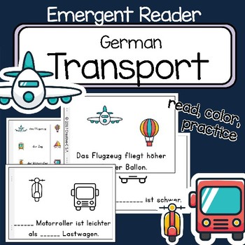 Preview of Transport - German Emergent Reader Verkehrsmittel -  read and write - comparison