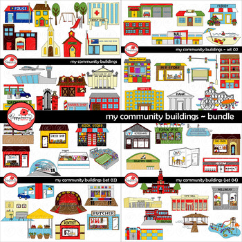 Preview of My Community Buildings BUNDLE by Poppydreamz