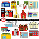 My Community Buildings Set 01 IN FRENCH Clipart by Poppydreamz