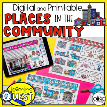 Preview of My Community Independent Work - Community Places Print & Digital Activities
