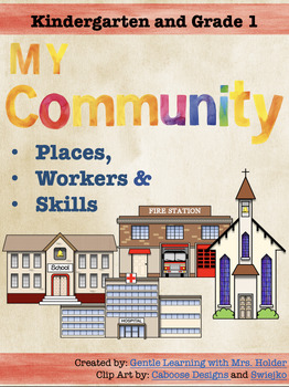Preview of My Community (K-1) Booklet Template - Places, Workers and Skills