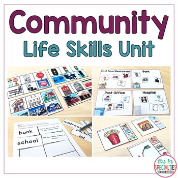 Preview of Community Life Skills Unit (Special Education & Autism Theme Unit)