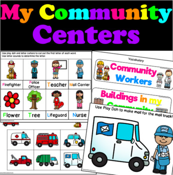 Preview of My Community and Neighborhood Centers and Visuals for 3K, Pre-K, Kindergarten