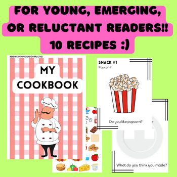 Preview of My Cookbook | Reading Comprehension Practice, Adaptive Book, Life Skills
