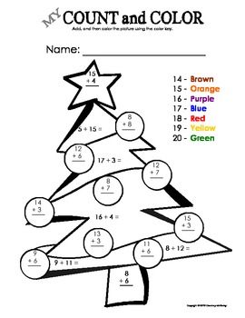 My Count and Color Christmas Tree - Bundle Pack (add & subtract through 20)