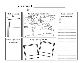 My Country Report Graphic Organizer by Stephanie Donaldson | TpT