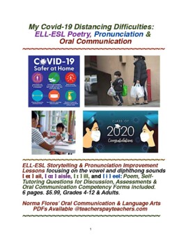 Preview of Multicultural ESL Speech Skills "My Covid-19 Difficulties!"