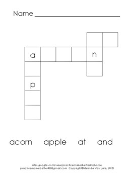 Preview of A - Z Crossword Puzzle Worksheets For Kindergarten