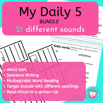 Preview of My Daily 5 Bundle: Phonics Worksheets targeted sound with different spellings