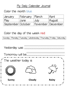 My Daily Calendar Journal by Teacher Loves Teaching | TpT