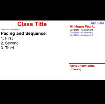 Preview of My Daily Class Slide Standard Size (16 to 9)