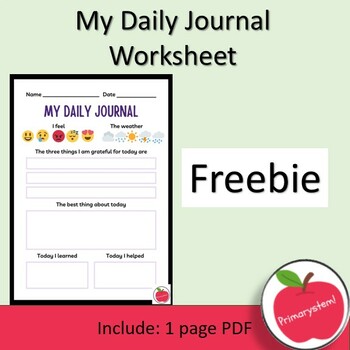 My Daily Journal-Freebie by Primarystem | TPT
