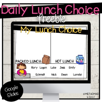 Preview of My Daily Lunch Choice | Google Slides | 3 Templates FREEBIE