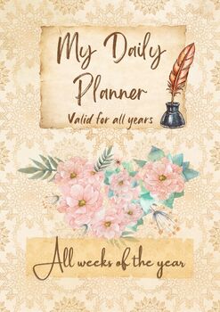 Preview of My Daily Old Book Planner, My Weekly Planner Activity, Valid For All Years