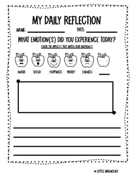 Preview of My Daily Reflection-Social Emotional Learning