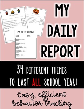 Preview of My Daily Report - Editable Behavior Tracking Sheet - Great Communication Tool