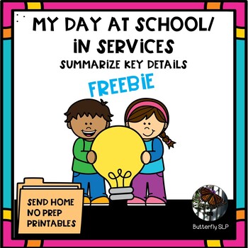 Preview of My Day at School Classroom and Related Services Carryover Notes for Families