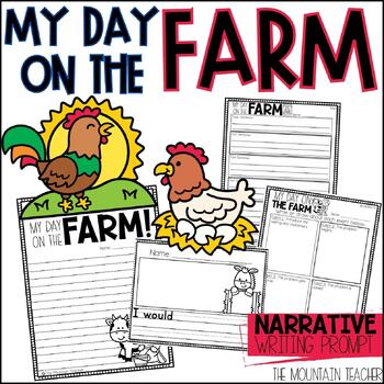 Preview of My Day on the Farm Writing Prompt and Farm Animal Craft for Farm Theme Writing