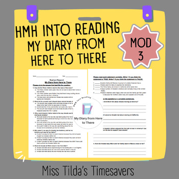 Preview of My Diary from Here to There - Grade 4 HMH into Reading 