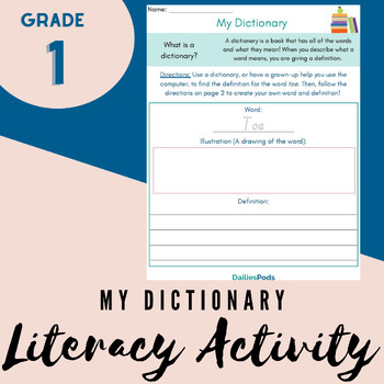 My Dictionary | Printable Literacy Activity by DailiesPods | TPT