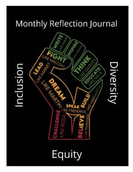 Preview of My Diversity, Equity and Inclusion Monthly Reflection Journal 8.5 x 11