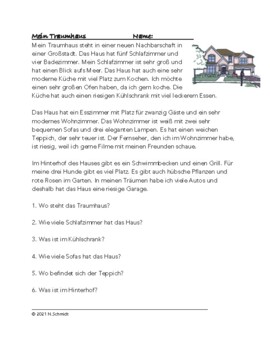 essay on my dream house in german language