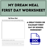 My Dream Meal Worksheet