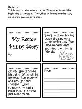 my easter bunny story creative writing activity by tanya