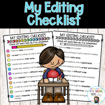 my editing checklist