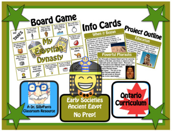 Preview of My Egyptian Dynasty: Board Game, Info Pack + Project Outline - Soc Stu, Gr 4  ON