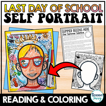 Preview of Last Day of School Coloring Pages Self Portrait Template End of Year Activities