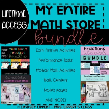 Preview of My Entire Math Activities Store - Lifetime Access - GROWING Bundle