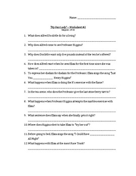 My Fair Lady Movie Worksheets By Jacob Lehman Teachers Pay Teachers