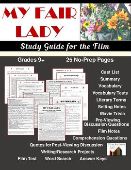 Preview of MY FAIR LADY Film Study Guide | Worksheets | Printables